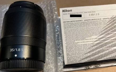 尼康客户收到未发布的Nikkor Z 85mm f/1.2镜头的保修卡