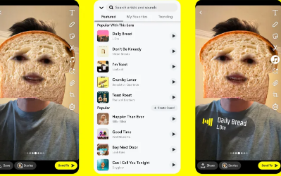 Snapchat现在为您的视频推荐配乐