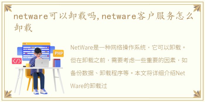 netware可以卸载吗,netware客户服务怎么卸载
