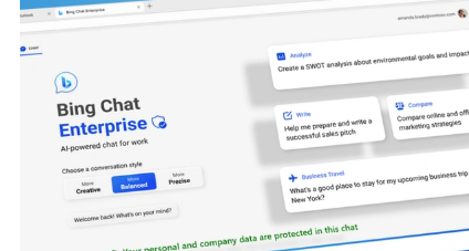 BingChatEnterprise人工智能支持的工作聊天