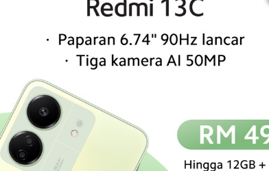小米马来西亚推出了另一款经济实惠的新设备Redmi13C智能手机