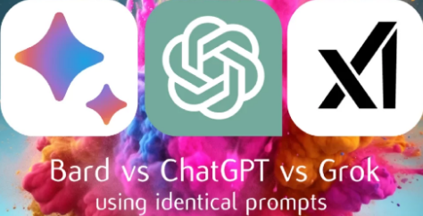 使用相同提示进行ChatGPT Bard与Grok的比较