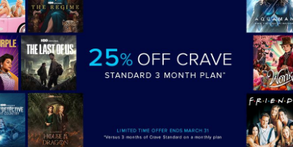 Crave现在的标准三个月计划优惠了25%