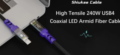 Shiukee240WUSB4.0带显示屏Armid光纤充电线